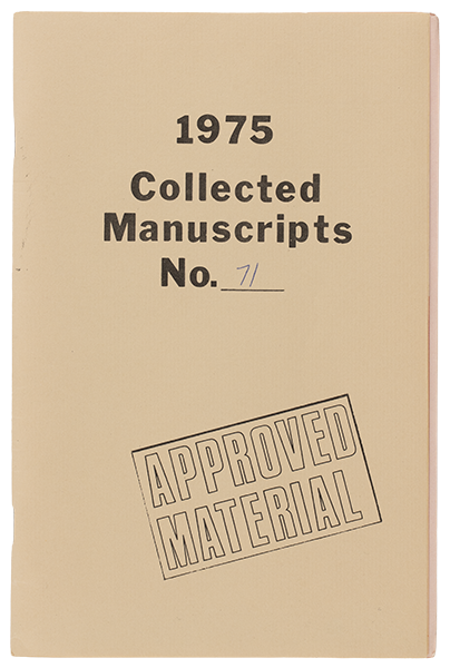 1975: Collected Manuscripts No. 71