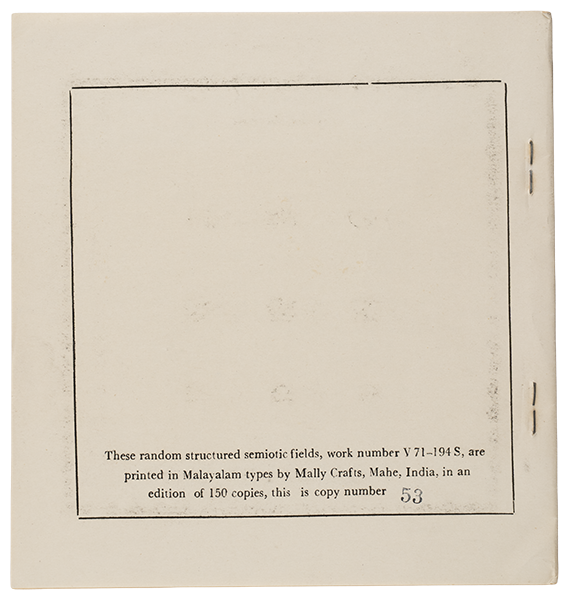 [V 71-194 S, random structured semiotic fields]