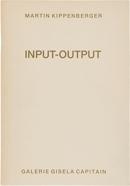 Input-Output. Umzüge 1957-1988