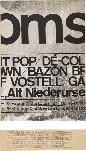 Bloomsday 64: Actions/Agit Pop/Dé-coll/Age-Happening/Texte/Ausstellung