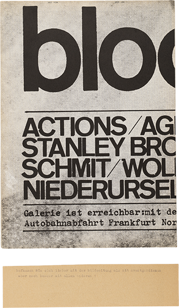 Bloomsday 64: Actions/Agit Pop/Dé-coll/Age-Happening/Texte/Ausstellung