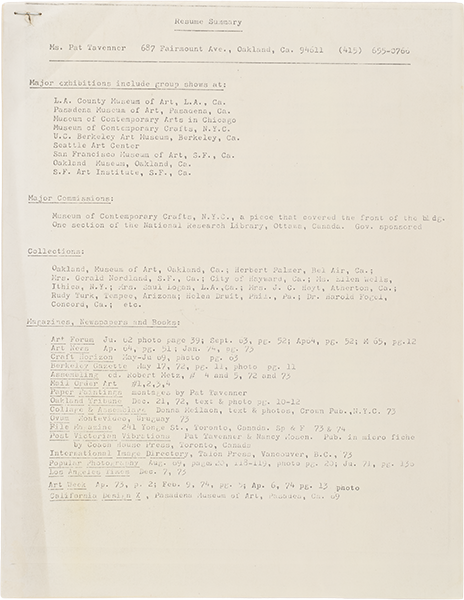 [Untitled, Résumé Summary]