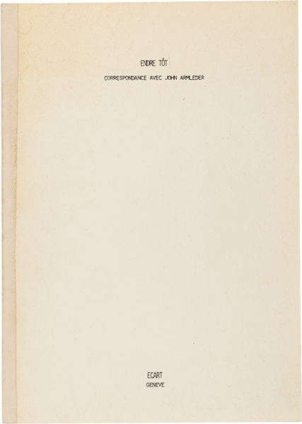 Correspondance avec John Armleder