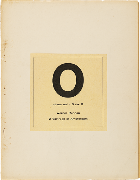 Nul=0 No. 3. Werner Ruhnau: 2 Vorträge in Amsterdam
