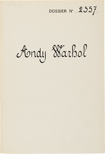 Andy Warhol: Dossier No. 2357 (The Thirteen Most Wanted Men)