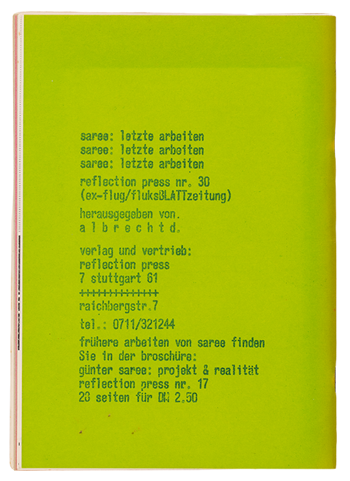 Reflection Press nr. 30 - saree: letzte arbeiten