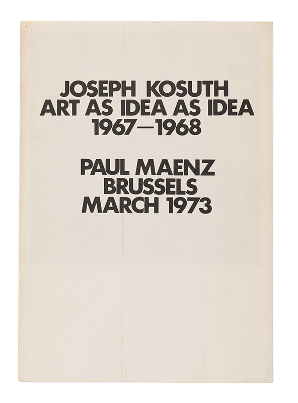 Art As Idea As Idea: 1967-1968