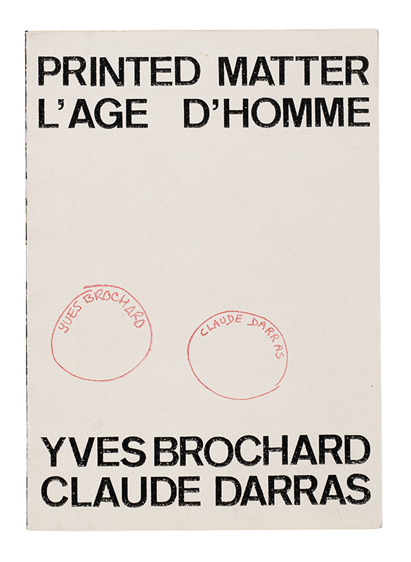 Printed Matter. L'age d'homme