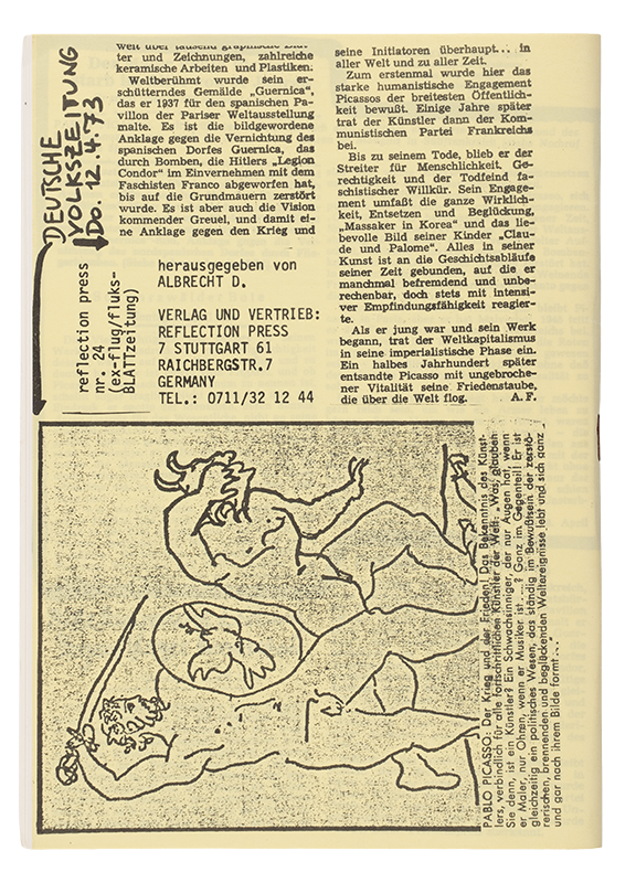 Reflection Press nr. 24: Picasso – das politische engagement im spiegel der presse